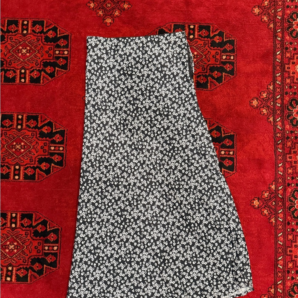 Floral Black and White Skirt
